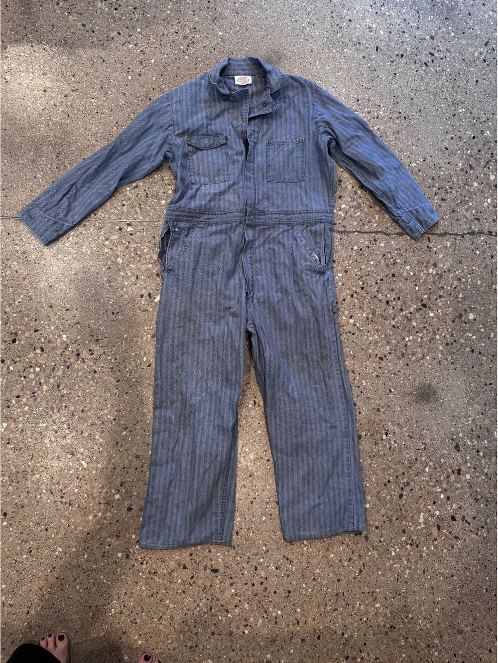 Vintage Dickies Herringbone Striped Coveralls, 24” chest